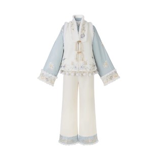 Chinese-style Modified Song Pants Daily Hanfu Set for Women, Autumn and Winter