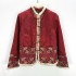 New Chinese-Style Silk Jacket with Elaborate Embroidery, Mink Fur Trim, and Silk Filling