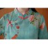 Chinese Vintage Blouse Traditional Print Hanfu Top Summer Elegant Loose Blouse (Green, XL)