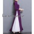 Purple Chinese style women's improved cheongsam dress retro evening dress split fake two-piece long dress