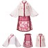 Traditional Chinese Style Pink Peony Embroidered Hanfu Dress for Girls
