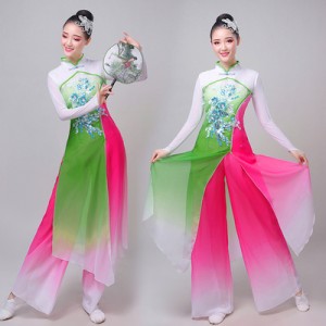 New classical dance performance clothes fan national dance clothes Yangko clothes adult elegant practice clothes female