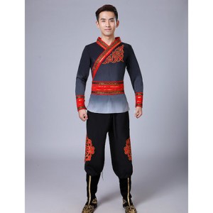  Classical Dance Performance Costume for Men, Dragon and Lion Dancers, Drummers, and Yangko Ethnic Dance Attire