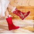 Red Women's Hanfu Boots - Traditional Style COS Performance Winter Boots for Ma Mian Skirt