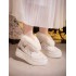 Winter New Women's Height-Boosting Embroidered Fleece-Lined Short Boots, Vintage Hanfu Snow Boots