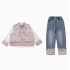 Girls' Spring and Autumn New Chinese Style National Wind Two-Piece Jeans Set