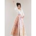 New Chinese Style Hanfu Set – Pink Horse-Face Skirt with Camisole and Shirt