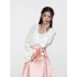 New Chinese Style Hanfu Set – Pink Horse-Face Skirt with Camisole and Shirt