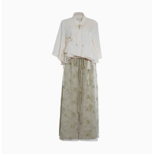 Hanfu-Inspired Summer Women's Two-Piece Set | New Chinese Style Daily Workwear Outfit