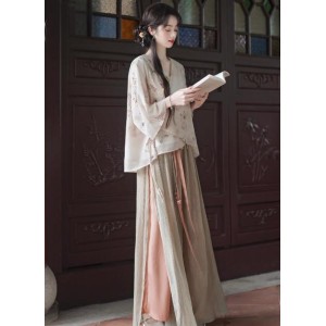 New Chinese Style Orchid Tassel Two-Piece Set, Hanfu Improvement Design