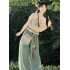 New Chinese Style Daily Hanfu Element Top and Lantern Pants Spring/Summer Set