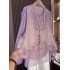 New Chinese-style Jacquard Embroidered Purple Sun Protection Vest and Shirt Set for Women