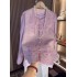 New Chinese-style Jacquard Embroidered Purple Sun Protection Vest and Shirt Set for Women