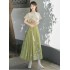Modern Hanfu-Inspired Shirt & Midi Horse-Face Skirt Set – New Chinese Style Outfit