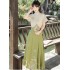 Modern Hanfu-Inspired Shirt & Midi Horse-Face Skirt Set – New Chinese Style Outfit
