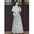 Modern Hanfu Two-Piece Set – Short Sleeve Shirt & Horse-Face Skirt, Elegant Daily Wear