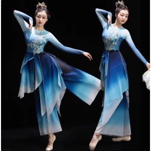 Classical Dance Fairy Fan Costume Modern Umbrella Dance Set