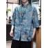 Men's Chinese-style Ice Silk Tang Shirt Summer Thin Short Sleeve Top Improved Hanfu Loose Plus Size