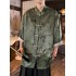 Summer Ice Silk Men's Tang Suit Plus Size Floral Hanfu Shirt