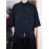 Summer Thin Ice Silk Tang Suit Men's Short Sleeve Shirt Chinese Style Retro Pankou Hanfu