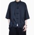 Summer Thin Ice Silk Tang Suit Men's Short Sleeve Shirt Chinese Style Retro Pankou Hanfu