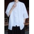 Summer Thin Ice Silk Tang Suit Men's Short Sleeve Shirt Chinese Style Retro Pankou Hanfu