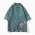 Men's Chinese Style Linen Embroidered Short Sleeve Shirt