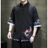 Men's Chinese Style Linen Embroidered Short Sleeve Shirt