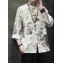 Men's Summer Ice Silk Tang Suit Shirt – Loose Fit Chinese Style with Retro Frog Buttons