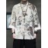 Men's Summer Ice Silk Tang Suit Shirt – Loose Fit Chinese Style with Retro Frog Buttons