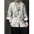 Men's Summer Ice Silk Tang Suit Shirt – Loose Fit Chinese Style with Retro Frog Buttons