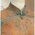 Silk Xiangyun Satin Sleeveless Retro Qipao with Full Front Opening