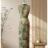 High-End Silk Xiangyun Fabric Handmade Sleeveless Retro Qipao