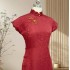 High-End Mulberry Silk Handmade One-Piece Qipao with Full Front Opening