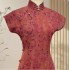 High-End Handmade Full-Opening One-Piece Qipao in Genuine Silk Xiangyunsha