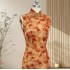 High-End Handmade Silk Xiangyunsha Sleeveless Full-Front Opening New Chinese Style Qipao