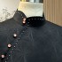 High-end Black Mulberry Silk Handmade Full-Open Qipao – Elegant & Fashionable