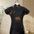 High-End Handmade Mulberry Silk Xiangyun Fabric Qipao