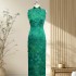 High-End Sleeveless Silk Xiangyun Fabric Handmade Full-Opening Qipao New Arrival