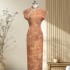 Premium Silk Xiangyun Fabric Handmade Summer Full-Opening Qipao Dress