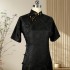Mulberry Silk Handmade Cheongsam – Full-Open Front, Vintage Oriental Style