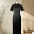 Mulberry Silk Handmade Cheongsam – Full-Open Front, Vintage Oriental Style