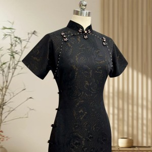 High-End Mulberry Silk Handmade Qipao · Full Open Front One-Piece Design