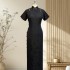 High-End Mulberry Silk Handmade Qipao · Full Open Front One-Piece Design