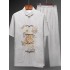 Men’s Summer Lightweight Breathable Linen Short-Sleeve Tang Suit Two-Piece Set