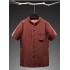 Premium Red Yunsha Mulberry Silk Men's Short Sleeve Stand Collar Tang Jacket Shirt