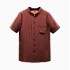Premium Red Yunsha Mulberry Silk Men's Short Sleeve Stand Collar Tang Jacket Shirt