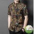 Men’s Mulberry Silk Tang Shirt – Summer Dragon Print Top