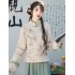 Winter Fleece-Lined Retro Hanfu Set for Women – Tang-Style Top and Wide-Leg Pants