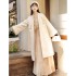 Women's Hanfu-Style Modernized Chinese Thick Mid-Length Wool Coat, Daily Wear, Spring and Autumn